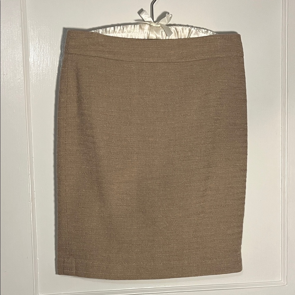 Ann Taylor Beige Textured Pencil Skirt